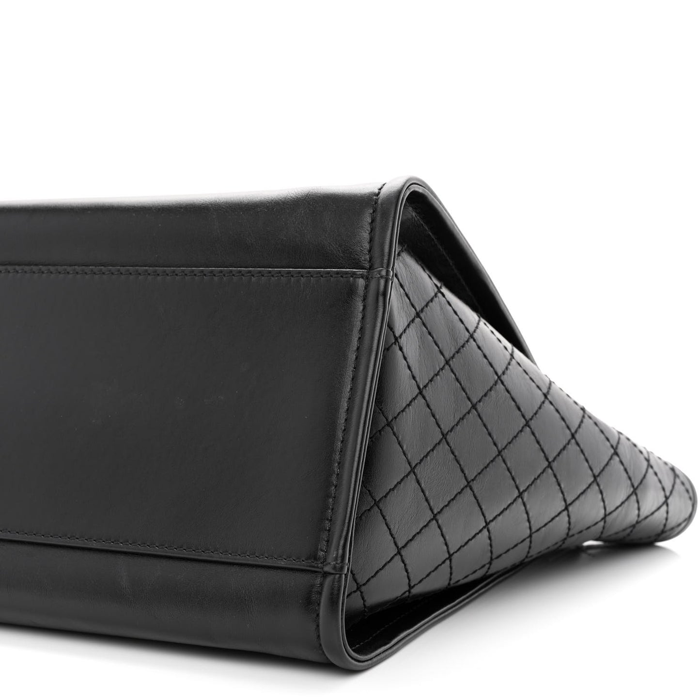 Aged Calfskin Medium Charms Deauville Tote Black