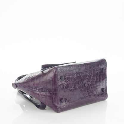 Nancy Gonzalez Crocodile Medium Dome Satchel Purple 4 of 6