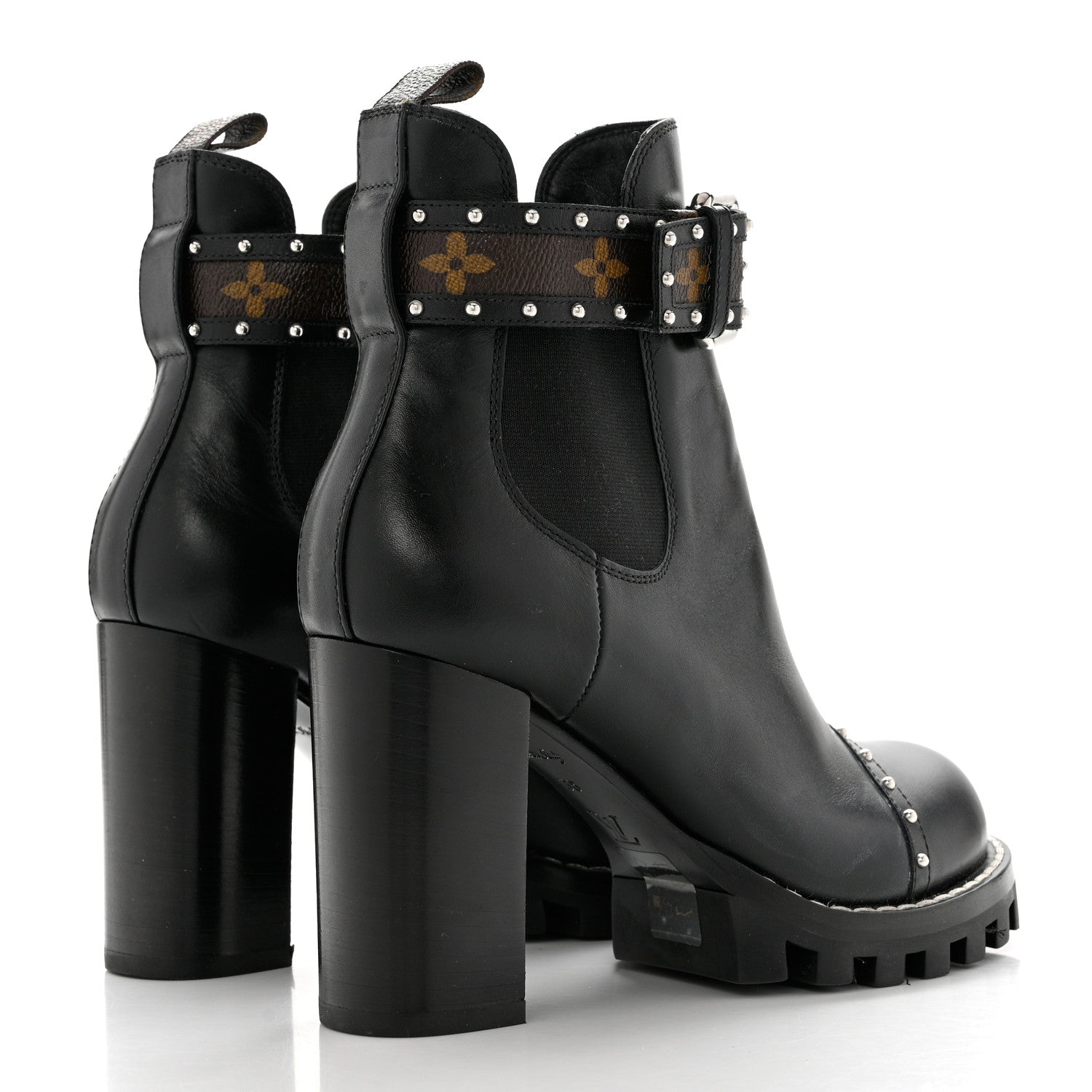 Louis Vuitton Calfskin Monogram Star Trail Chelsea Ankle Boots 38 Black 4 of 7