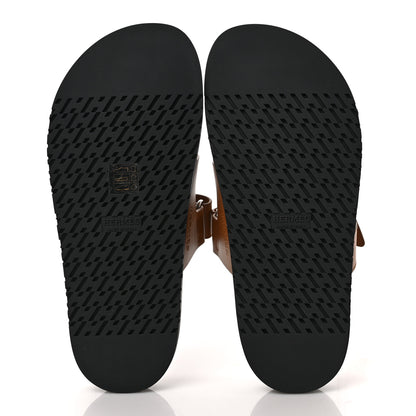 Hermes Calfskin Womens Chypre Sandals 38.5 Naturel 5 of 9