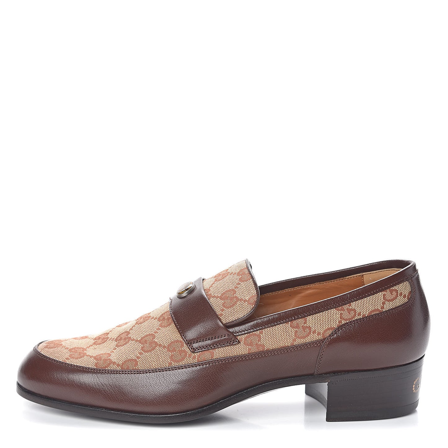 GG Monogram Goatskin Mens GG Loafers 8 Brown