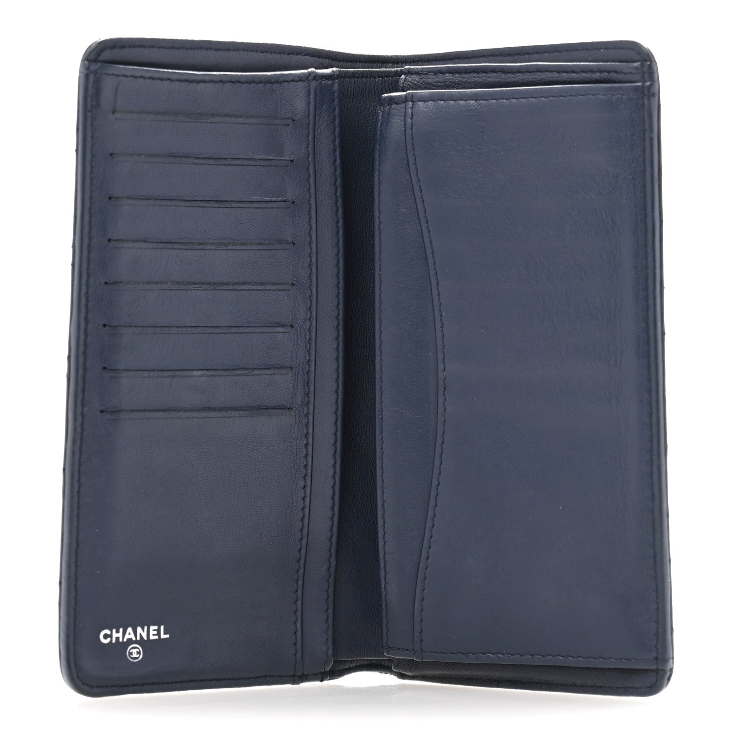 Chanel Lambskin Quilted Yen Wallet Blue 5 of 13