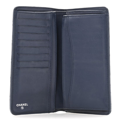 Chanel Lambskin Quilted Yen Wallet Blue 5 of 13