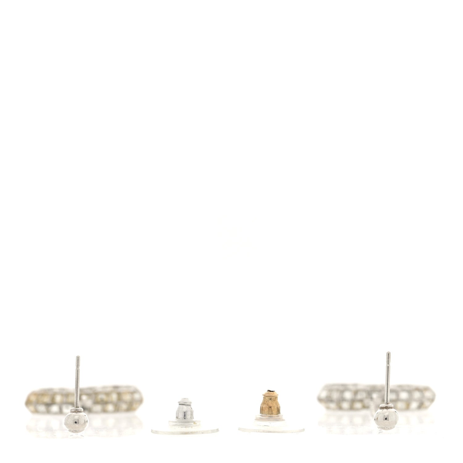 Chanel Baguette Crystal CC Drop Earrings Silver 3 of 4