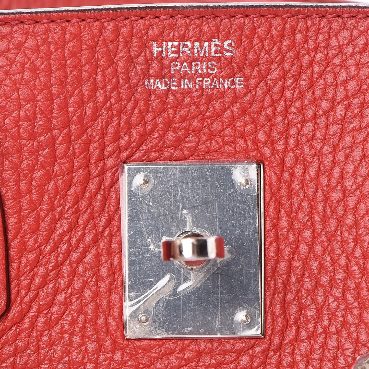 Taurillon Clemence Birkin 35 Rouge Casaque