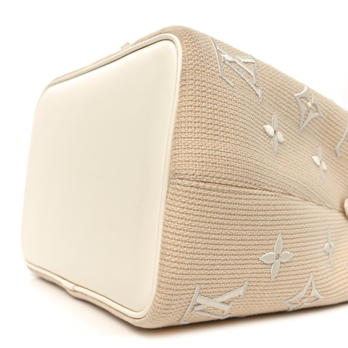 Cotton Monogram Embroidered Neonoe MM Beige White