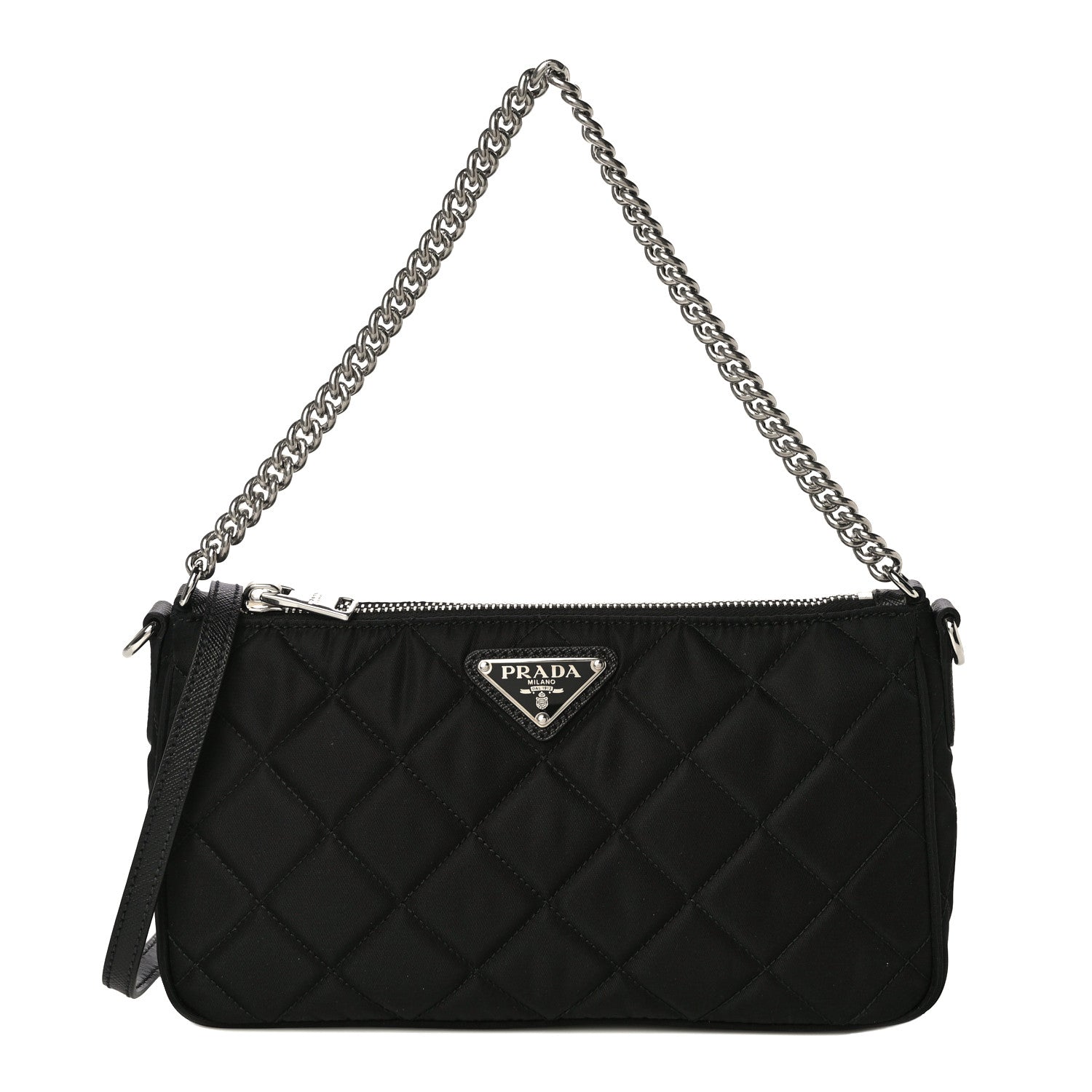 Prada Nylon Tessuto Impuntu Quilted Crossbody Bag Black 1 of 10