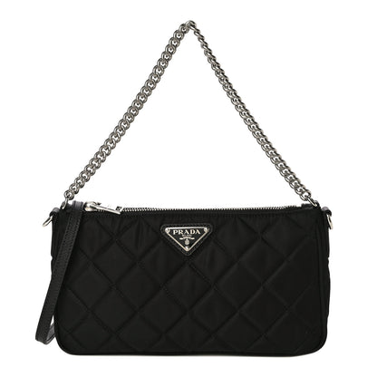 Prada Nylon Tessuto Impuntu Quilted Crossbody Bag Black 1 of 10