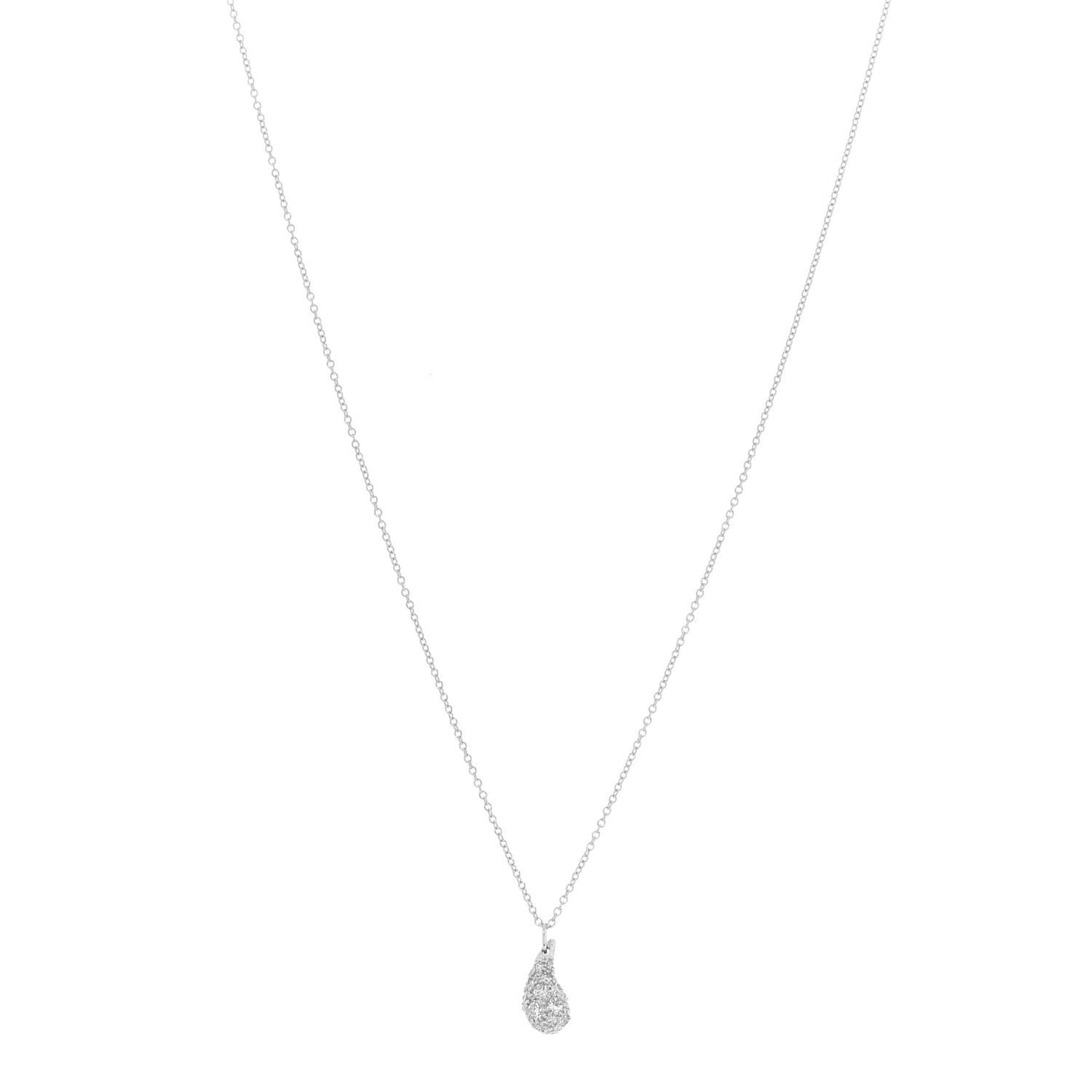 Platinum Diamond 6mm Elsa Peretti Teardrop Pendant Necklace