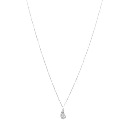 Tiffany Platinum Diamond 6mm Elsa Peretti Teardrop Pendant Necklace 1 of 6
