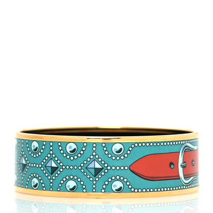 Hermes Enamel Printed Colliers de Chiens Wide Bracelet 65 3 of 5