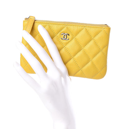 Chanel Caviar Quilted Small Cosmetic Case Yellow 2 of 10