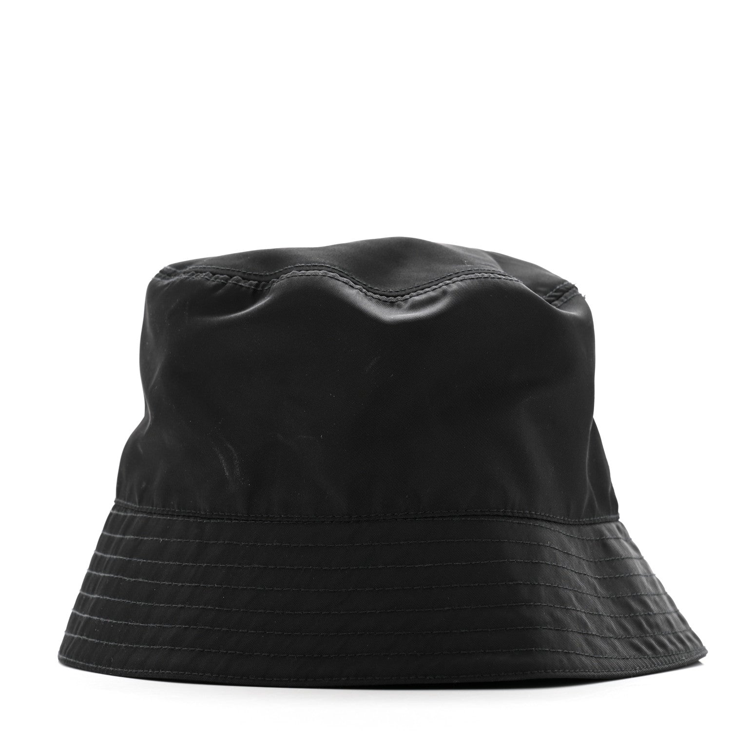 Prada Re-Nylon Rubber Logo Mens Bucket Hat S Black 6 of 11