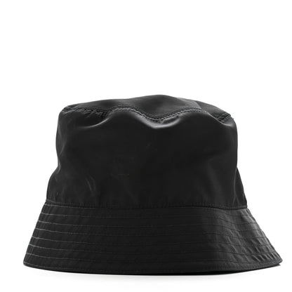 Prada Re-Nylon Rubber Logo Mens Bucket Hat S Black 6 of 11
