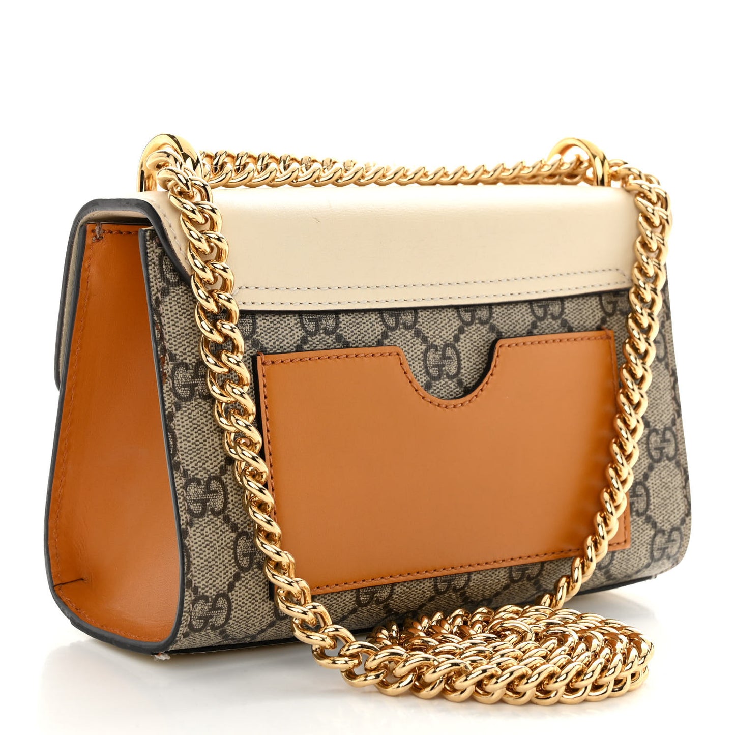 GG Supreme Monogram Calfskin Small Padlock Shoulder Bag Beige Mystic White Sun Oil