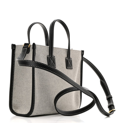 Burberry Canvas Smooth Calfskin Mini Two Tone Freya Tote Black 3 of 11