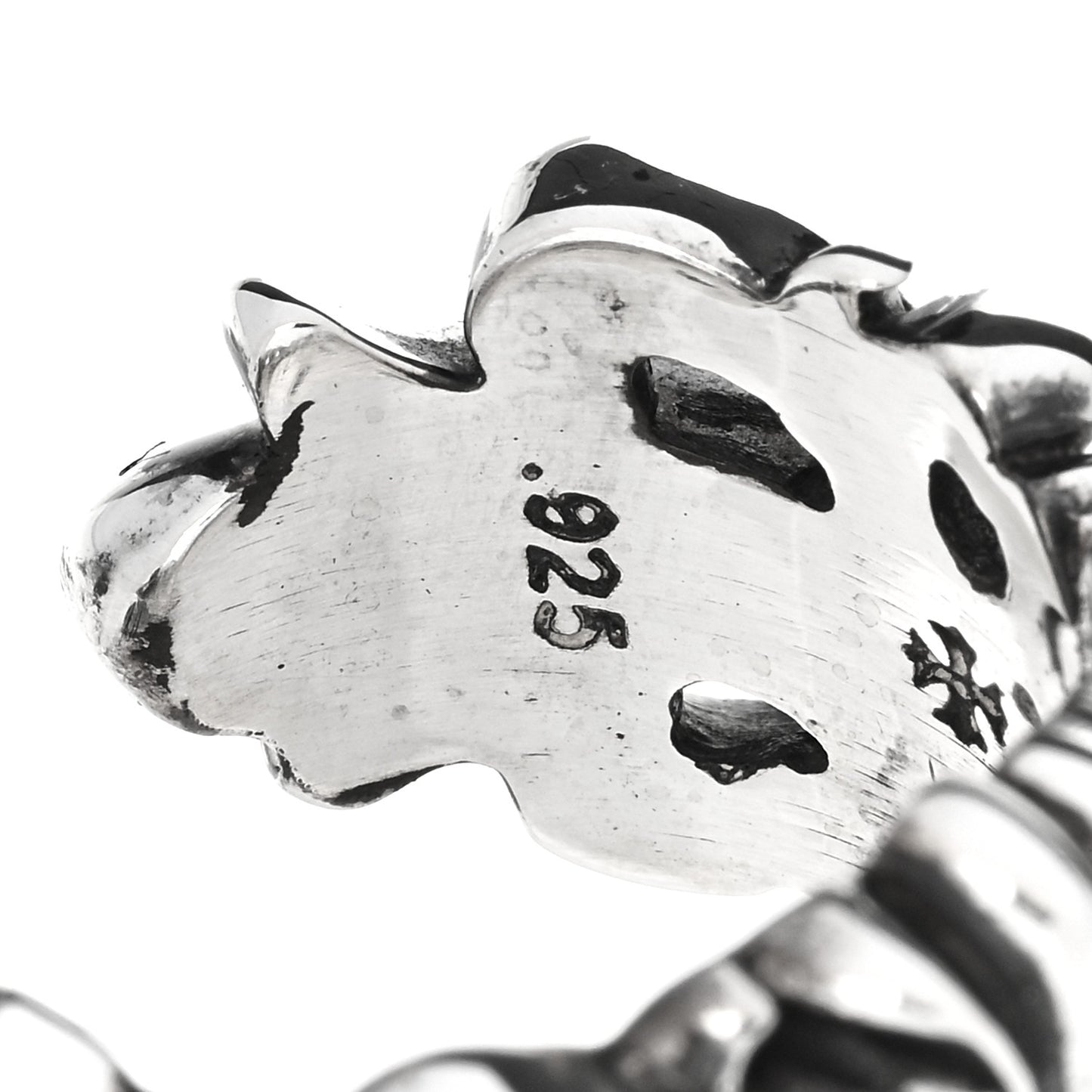 Sterling Silver Double Floral Cross Ring 56 7.75