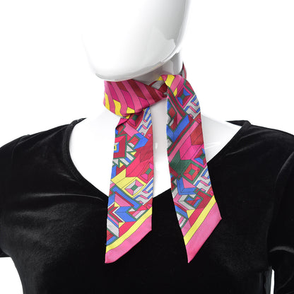 Hermes Silk Le Fil d'Ariane Twilly Rose Vif Jaune Bleu 2 of 4