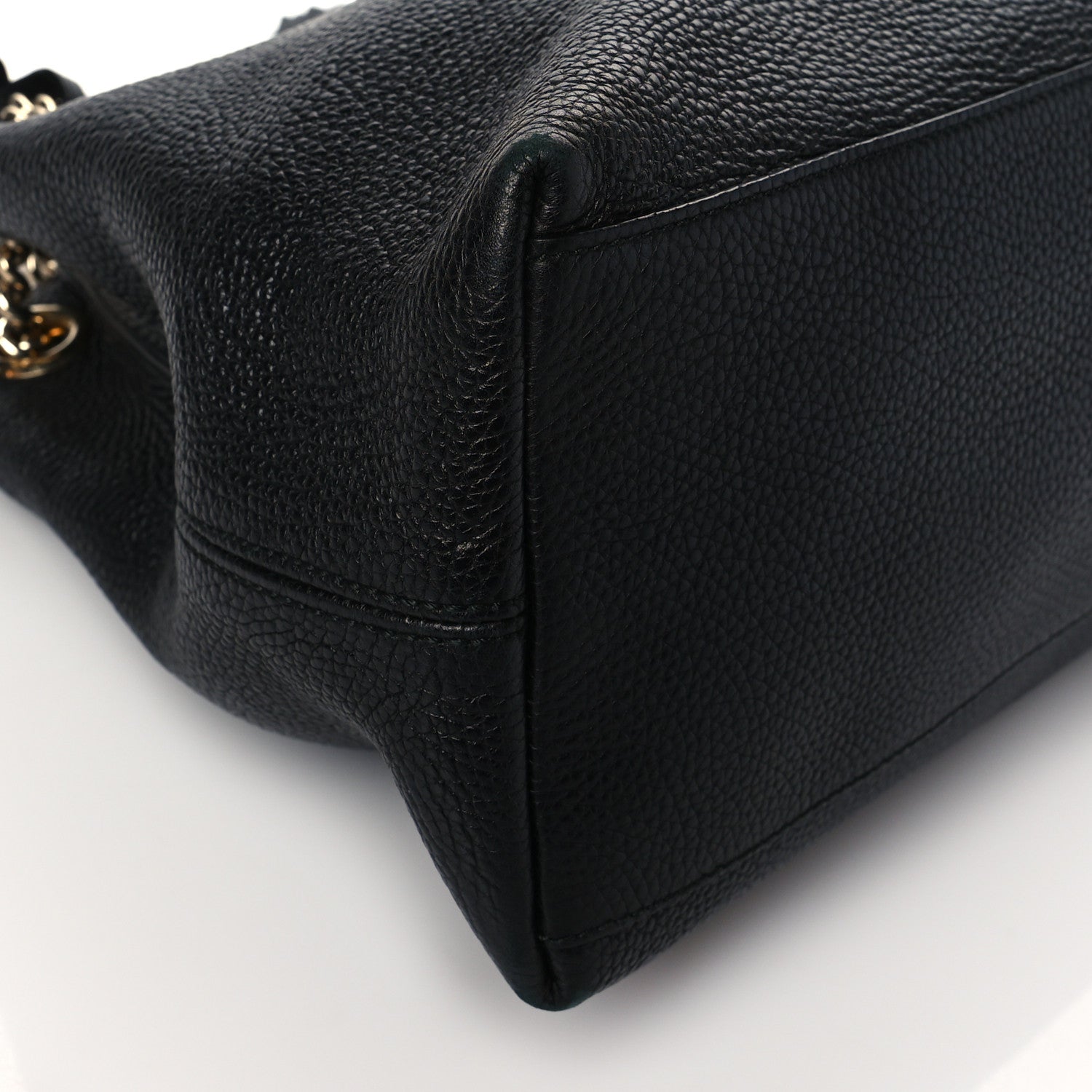 Gucci Pebbled Calfskin Medium Soho Chain Shoulder Bag Black 9 of 10