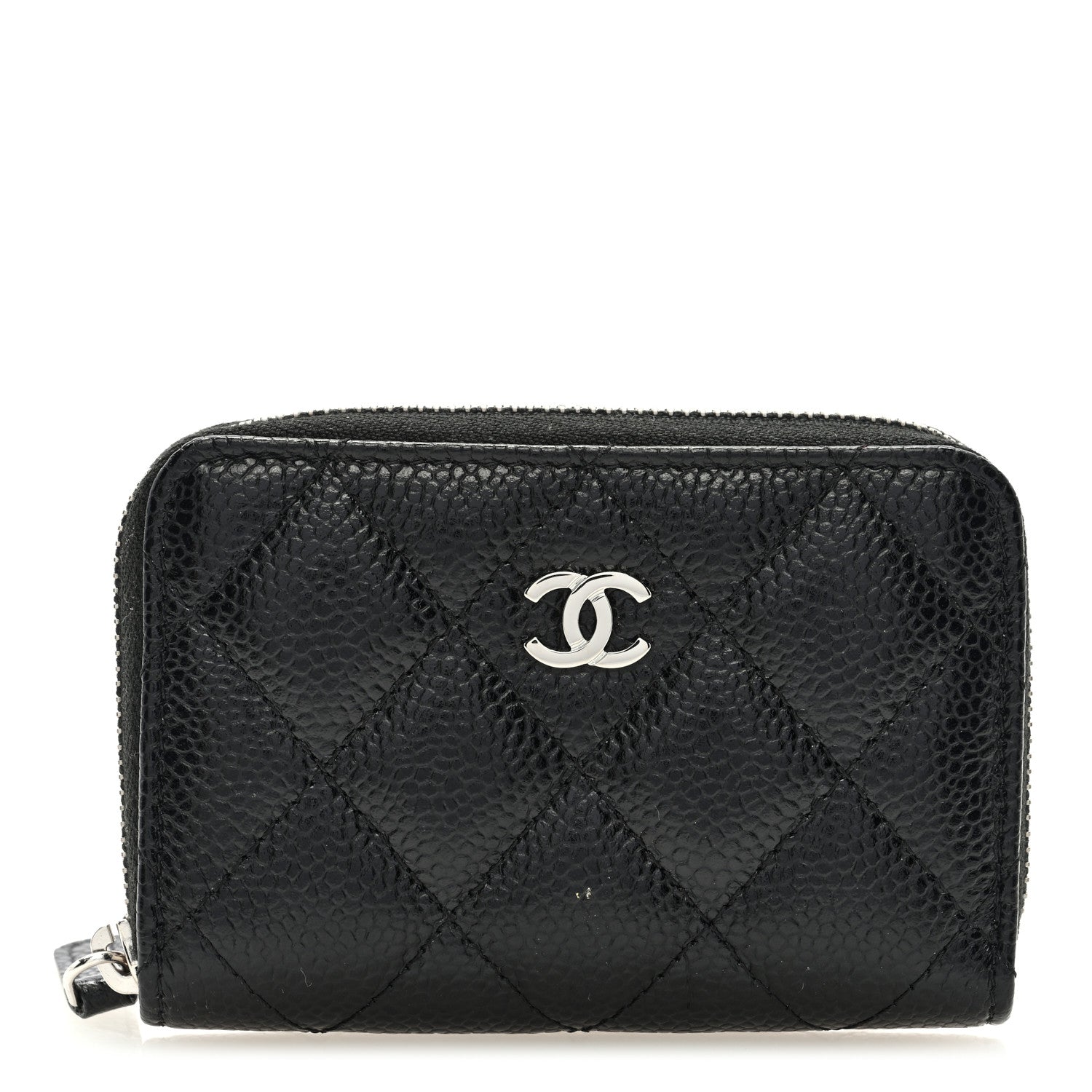 Chanel Caviar Quilted Zip Coin Purse Black 1 of 7