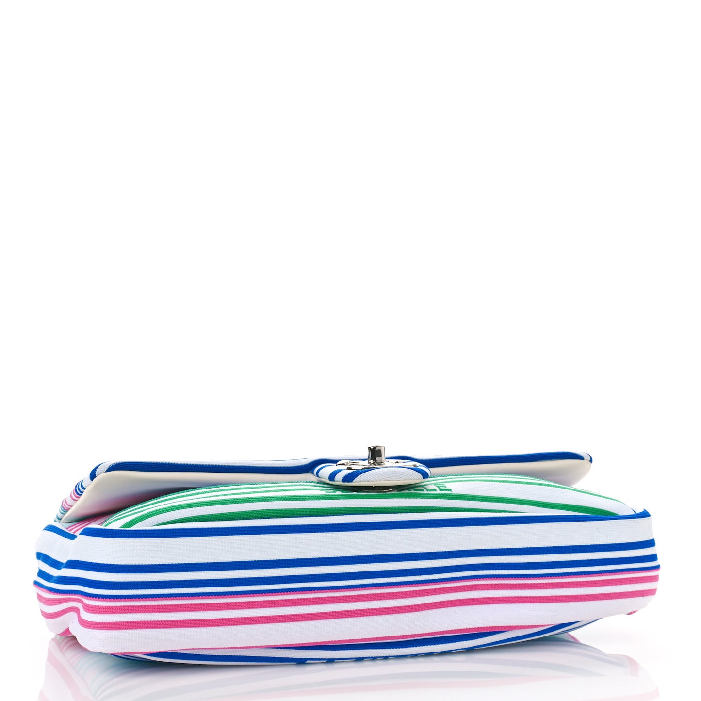 Mixed Fibers Lambskin Venise Biarritz Flap Bag Multicolor White