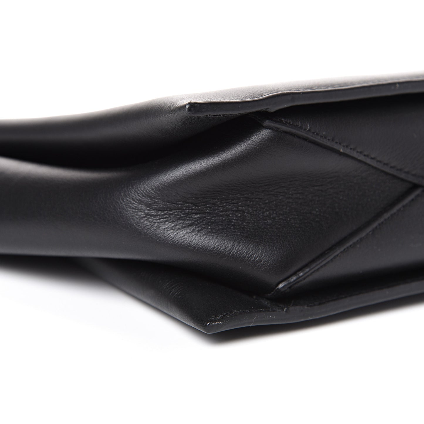 Supple Natural Calfskin Tri-Fold Clutch Black