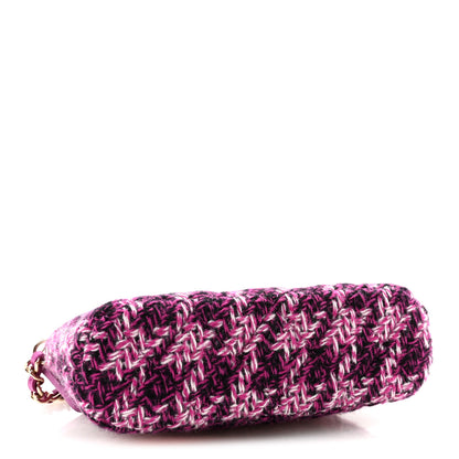 Chanel Tweed Quilted Mini Clutch With Chain Purple 4 of 11