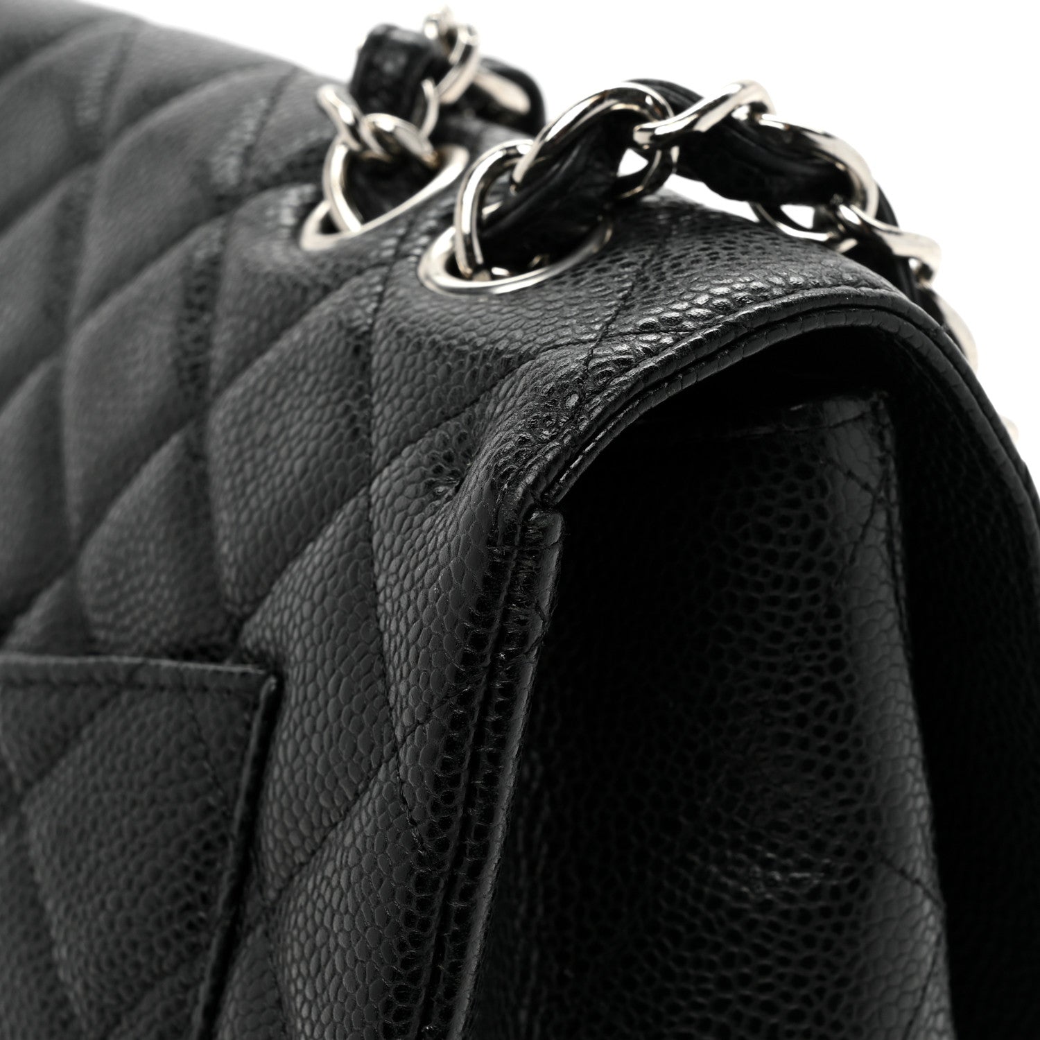 Chanel Caviar Quilted Jumbo Single Flap Black 18 of 19
