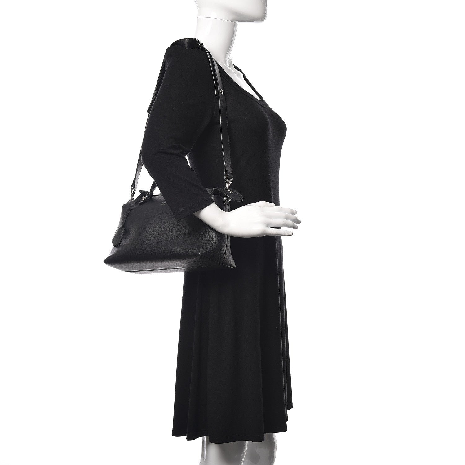 Fendi Vitello Dolce Medium By The Way Boston Bag Black 2 of 10