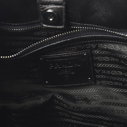Prada Metallic Nappa Tessuto Mordore Stripes Shoulder Bag Grey 8 of 9