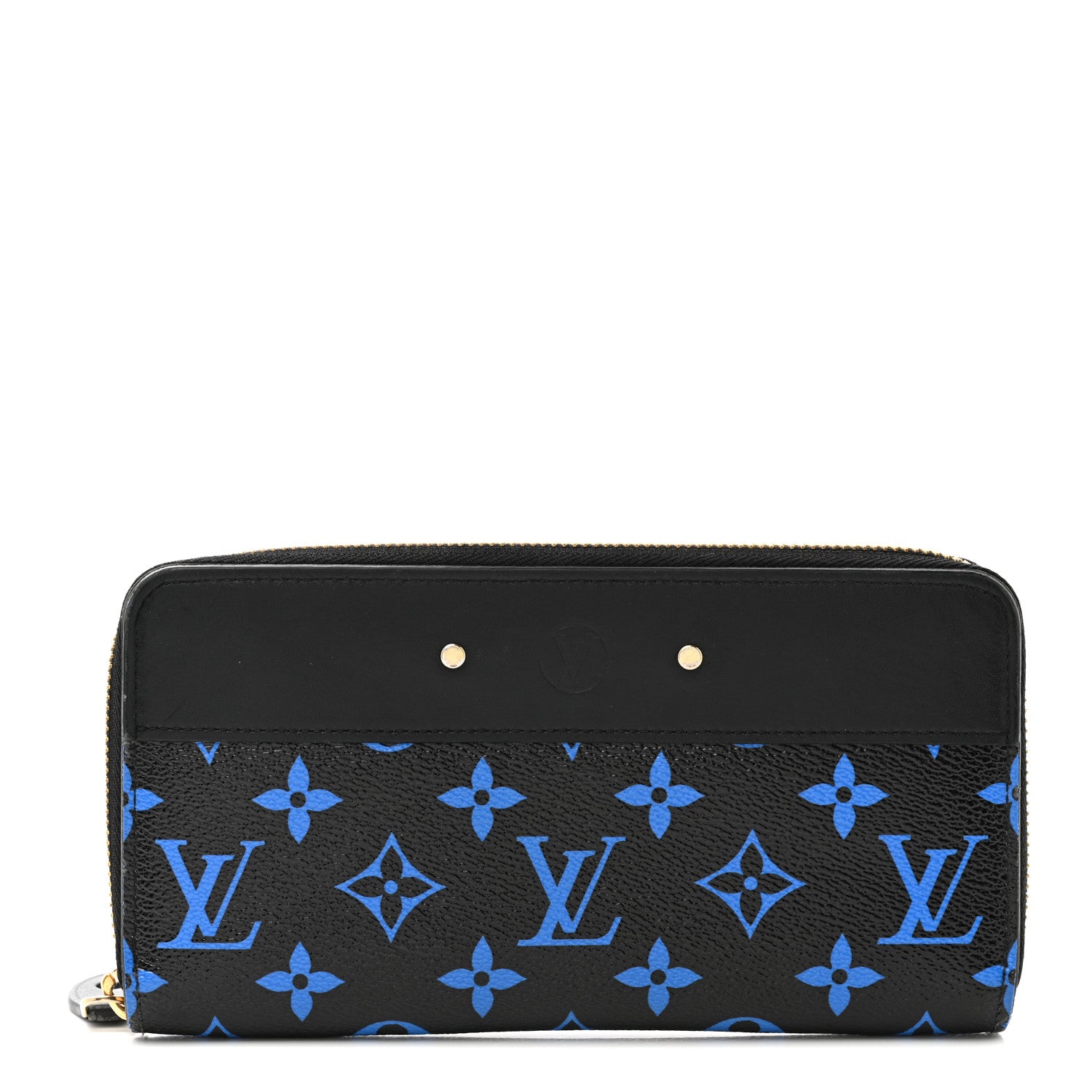 Louis Vuitton Calfskin Colored Monogram Zippy Wallet Blue Black 1 of 10