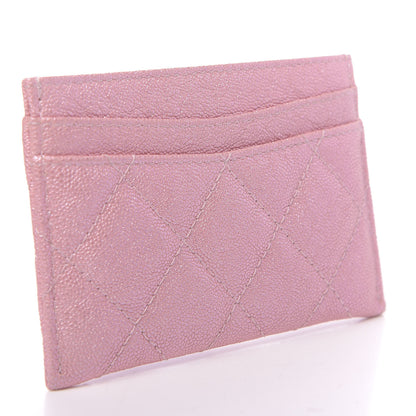 Chanel Iridescent Caviar Quilted Card Holder Rose Pink 3 of 8