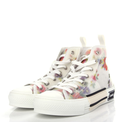 Christian Dior Technical Canvas Flowers Mens B23 High Top Sneakers 38 White 3 of 11