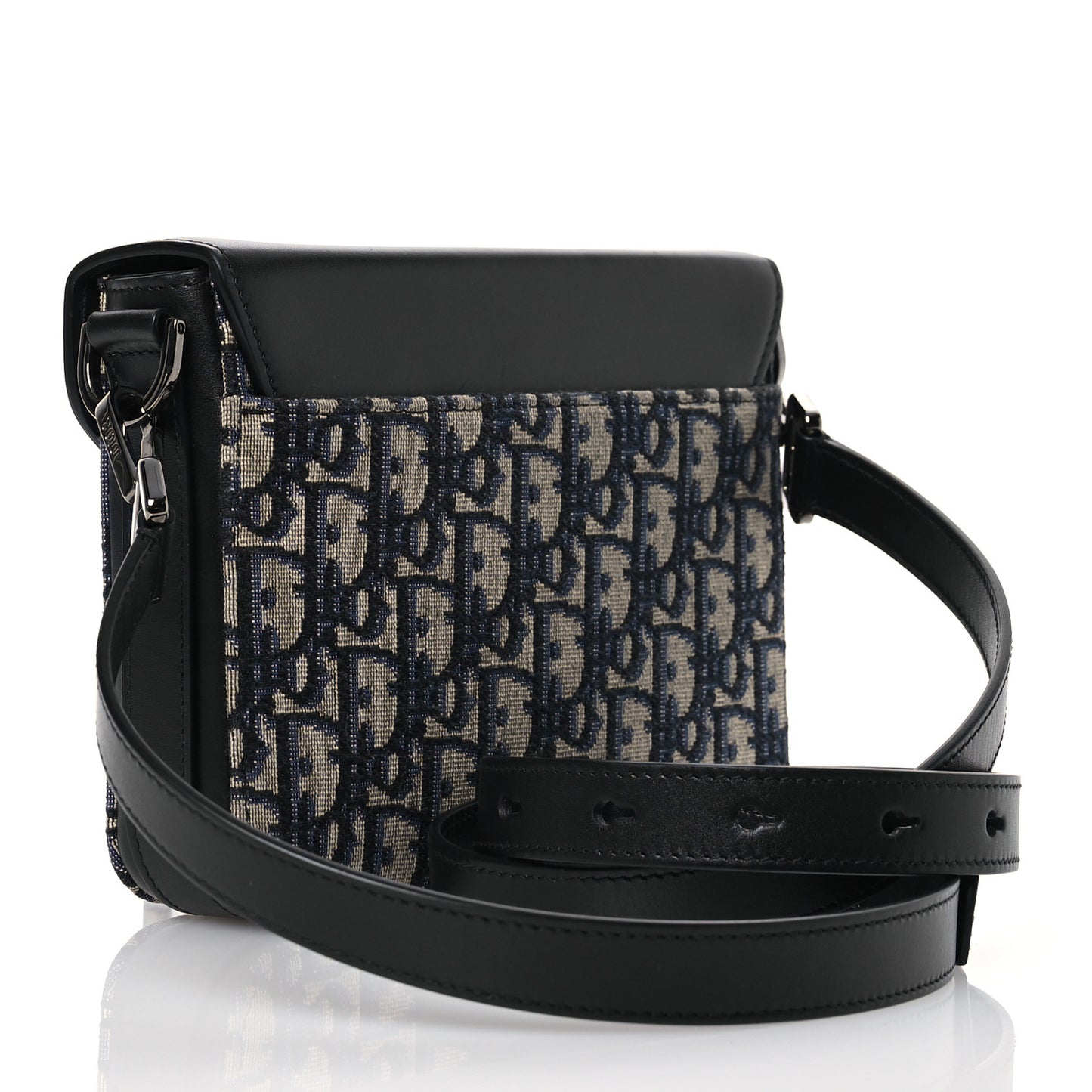 Oblique Smooth Calfskin Messenger Beige Black