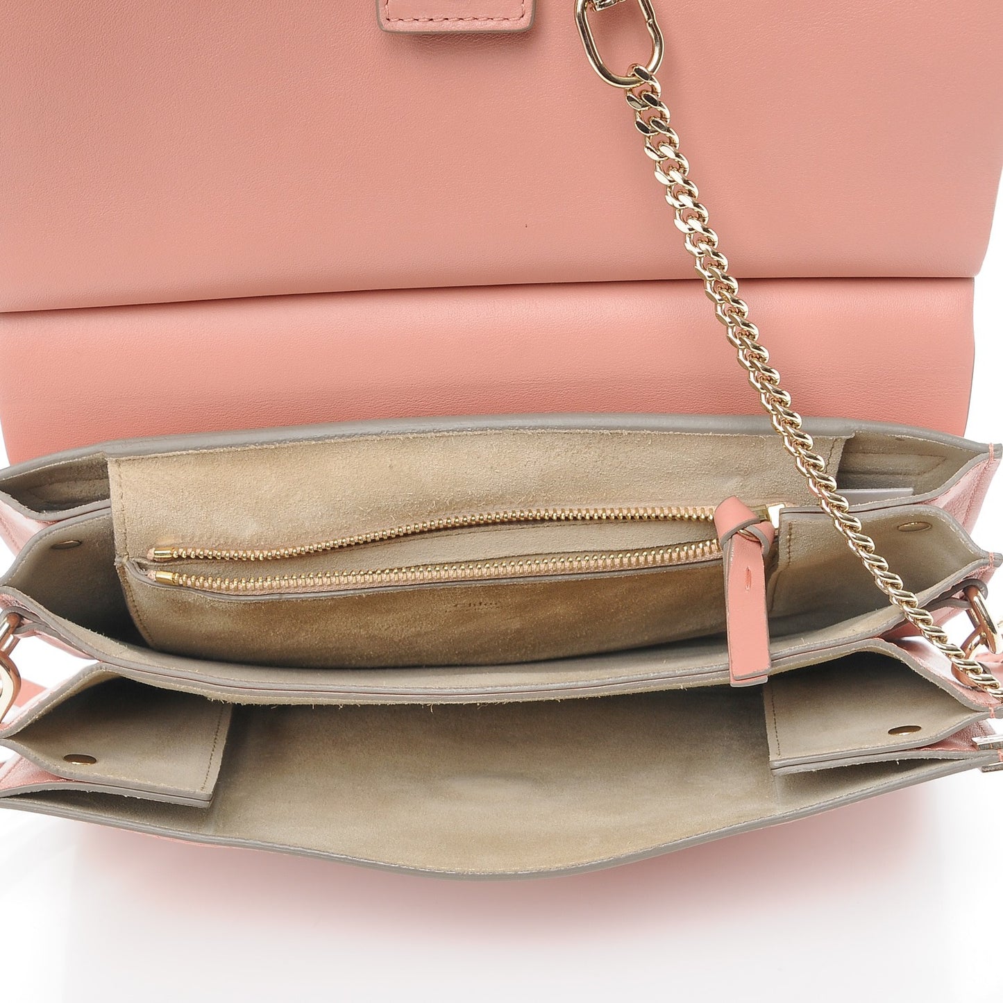 Suede Medium Faye Shoulder Bag Misty Rose