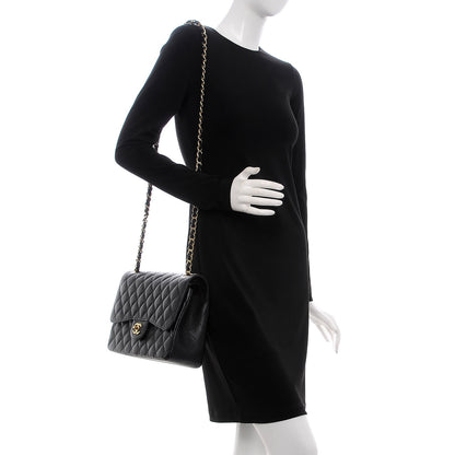 Chanel Caviar Quilted Jumbo Double Flap Black 2 of 8