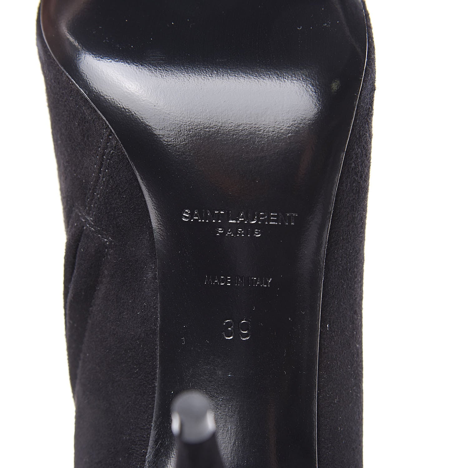 Saint Laurent Suede Kiki Ankle 85 Zip Boot 39 Black 6 of 9