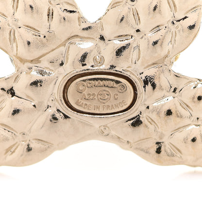 Chanel Metal Crystal Baguette CC Brooch Gold 4 of 5