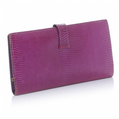 Hermes Lizard Bearn Wallet Violet 3 of 8