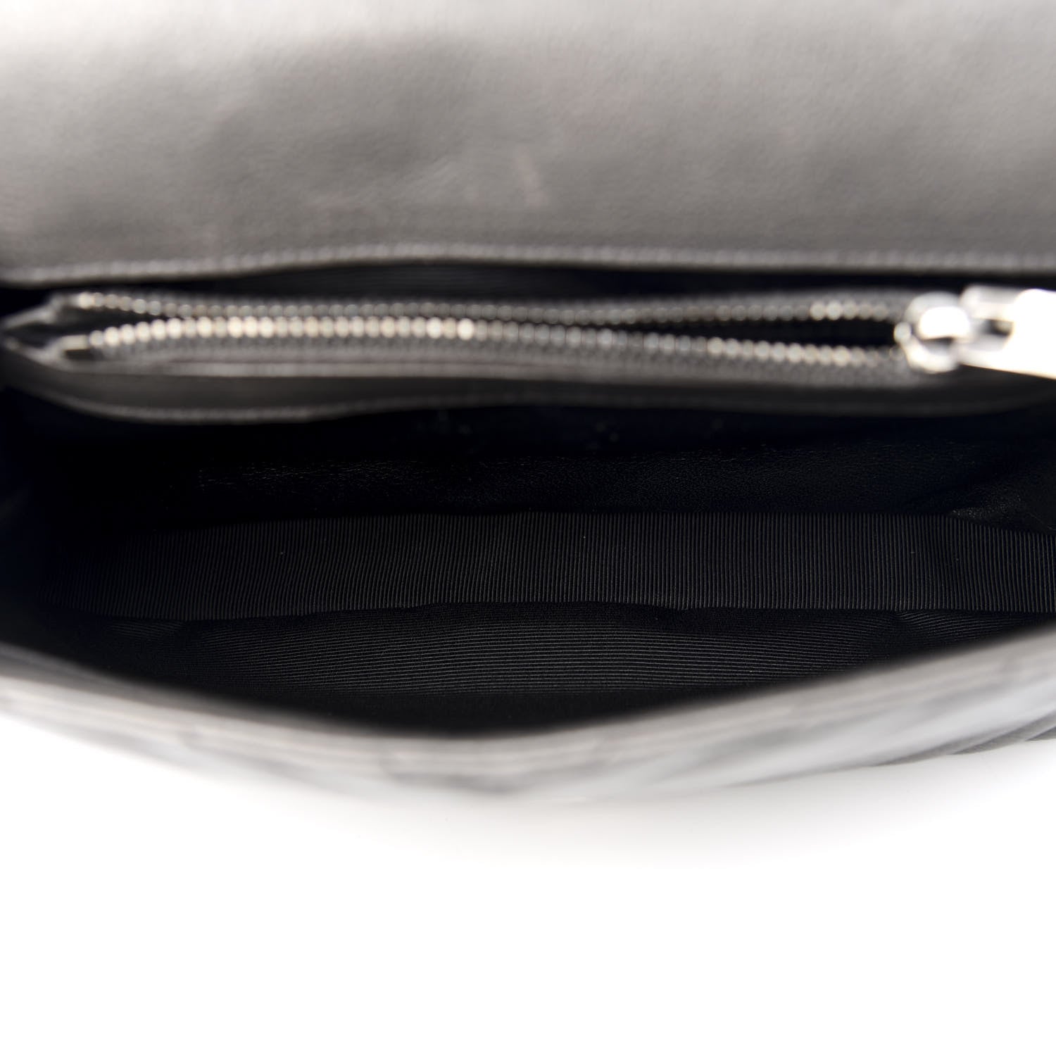 Saint Laurent Sheepskin Matelasse Chevron Monogram Medium College Bag Light Coal 4 of 9