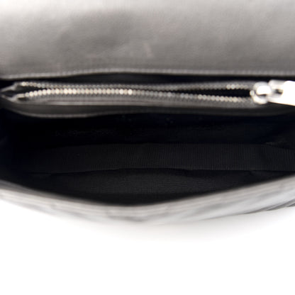 Saint Laurent Sheepskin Matelasse Chevron Monogram Medium College Bag Light Coal 4 of 9