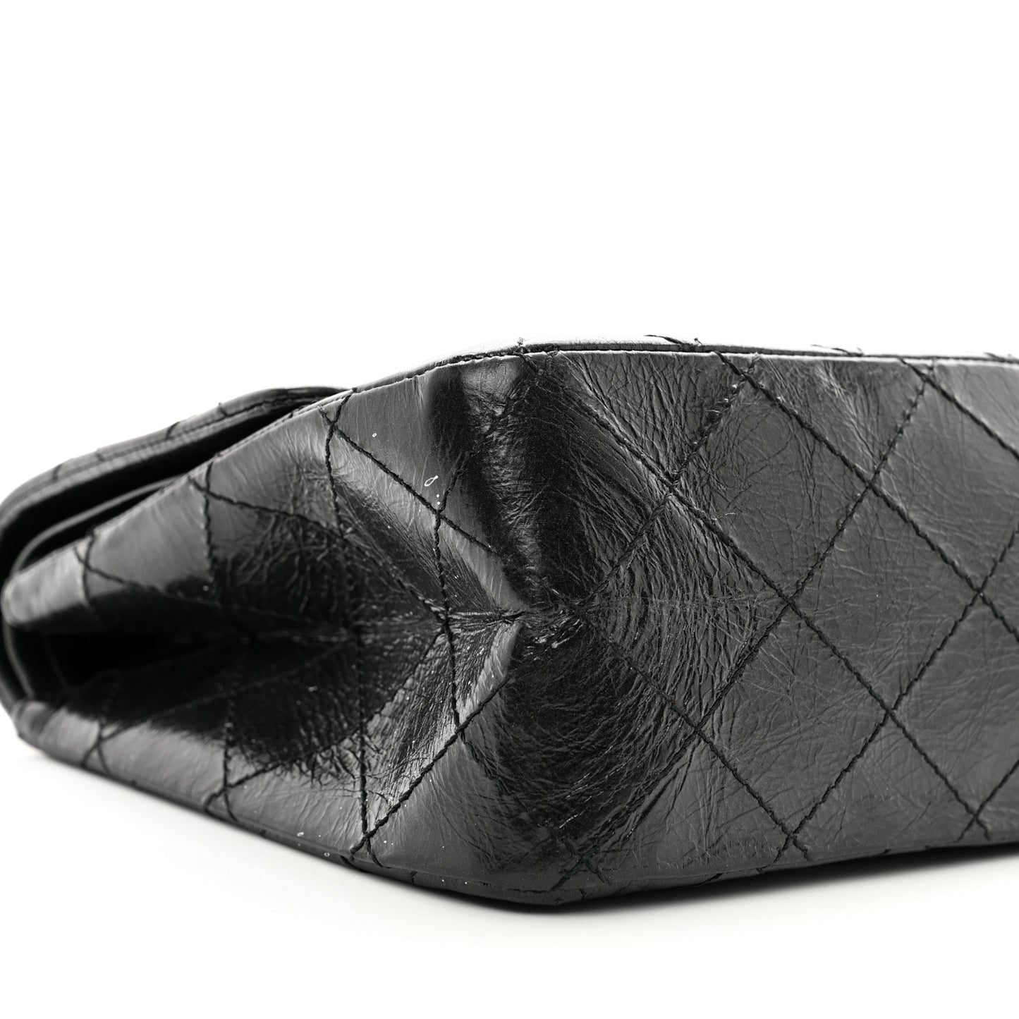 Glazed Aged Calfskin Quilted 2.55 Reissue 227 Flap So Black