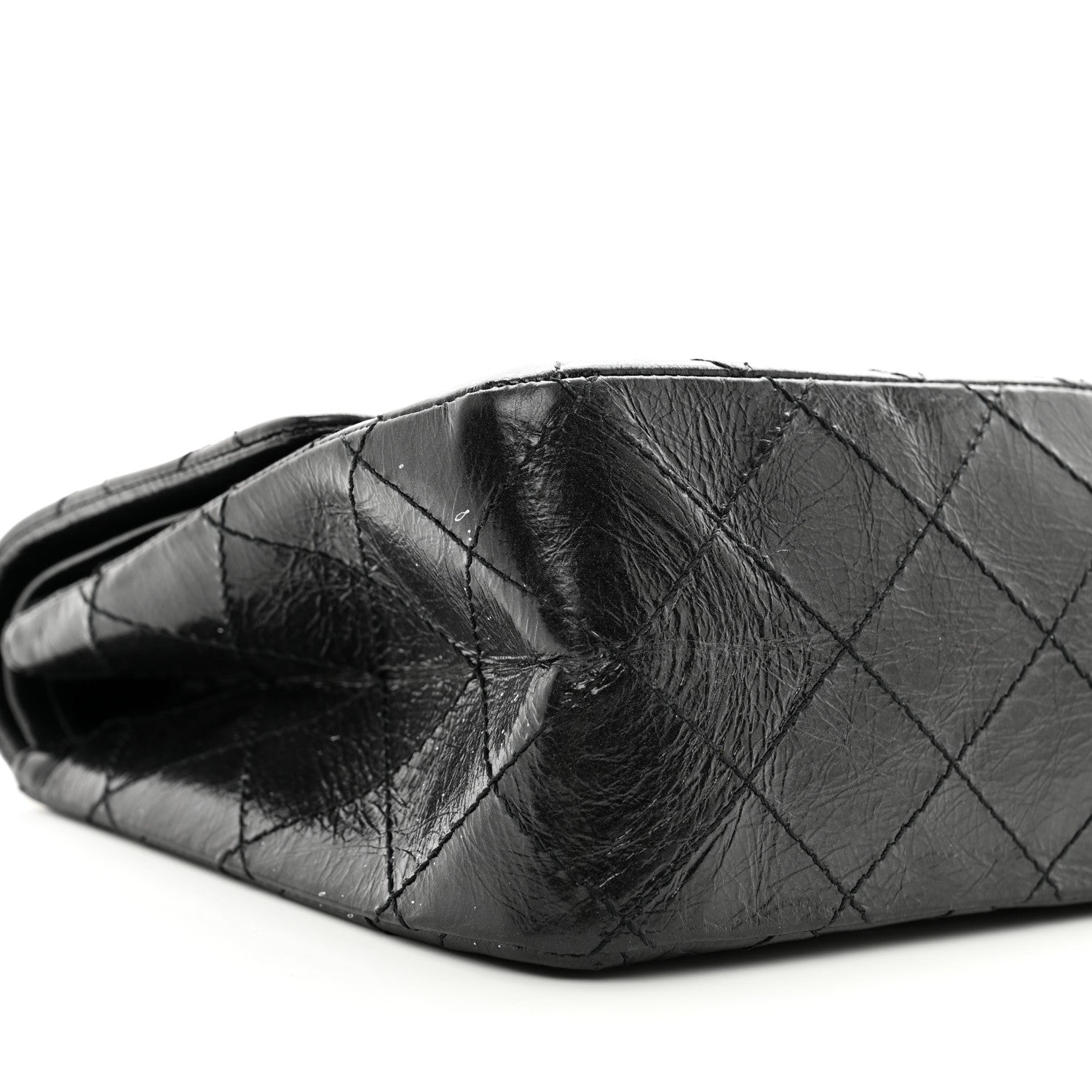 Chanel Glazed Aged Calfskin Quilted 2.55 Reissue 227 Flap So Black 9 of 10