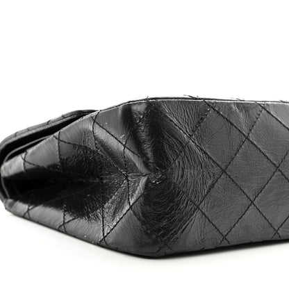 Chanel Glazed Aged Calfskin Quilted 2.55 Reissue 227 Flap So Black 9 of 10