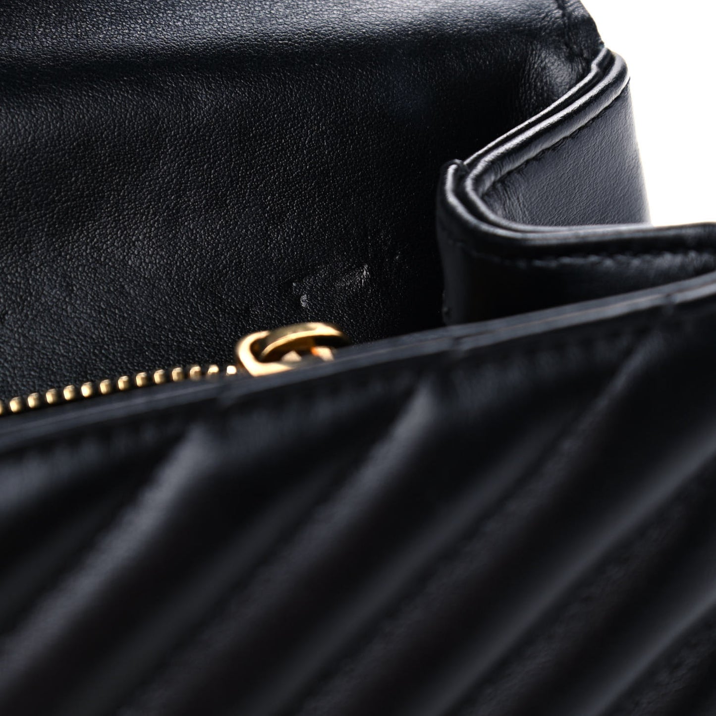 Calfskin Matelasse Chevron Studded Monogram Medium College Bag Black