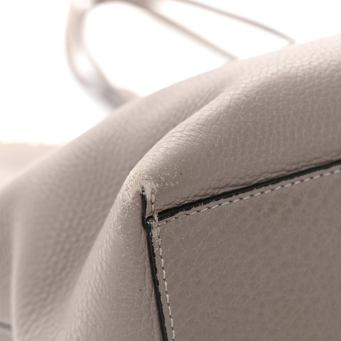 Grained Calfskin Rockstud Shoulder Tote Perla