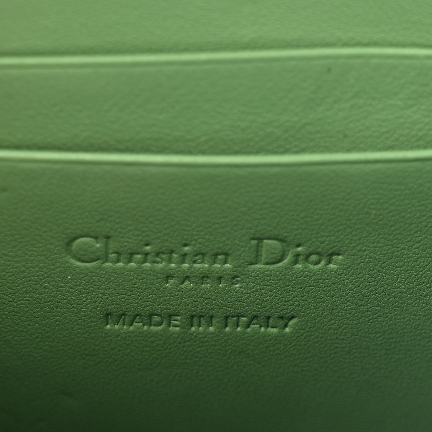 Lambskin Cannage Lady Dior Phone Holder Jade Green