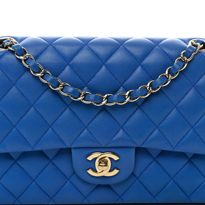 Chanel Lambskin Quilted Medium Double Flap Blue 5 of 12