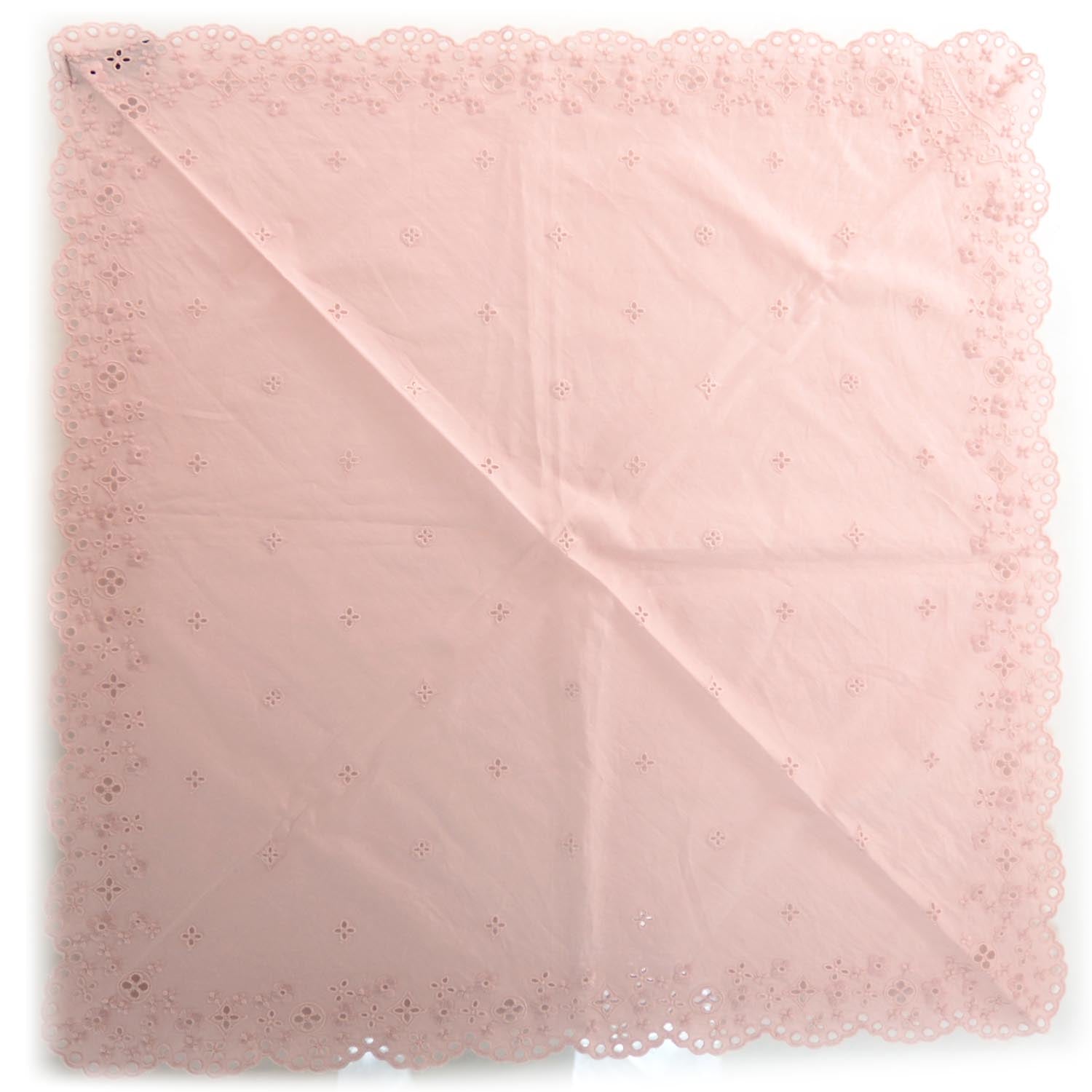 Louis Vuitton Embroidered Eyelet Bandana Scarf Pink 1 of 4