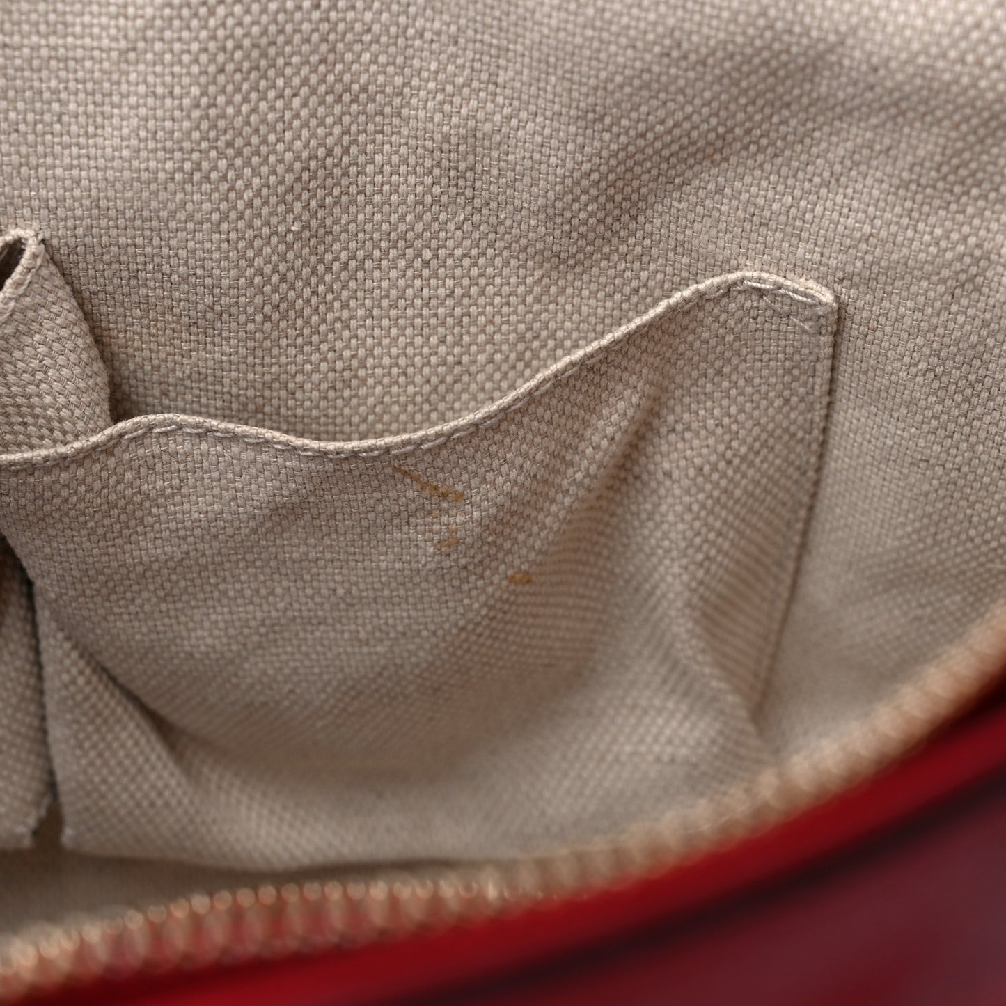 Pebbled Calfskin Small Soho Top Handle Bag Red